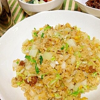 手間隙野菜を足せば冷食だってもユアレシピ　白菜炒飯